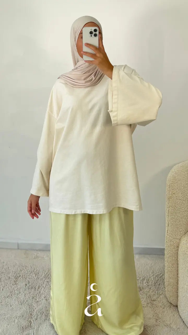 PANTALON LARGE SATINÉ - SAÏNA