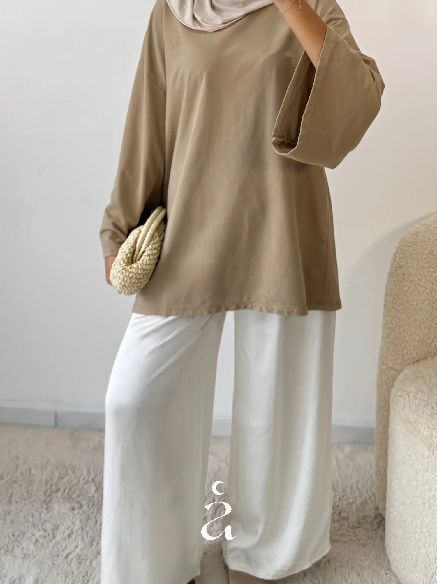 PANTALON LARGE SATINÉ - SAÏNA