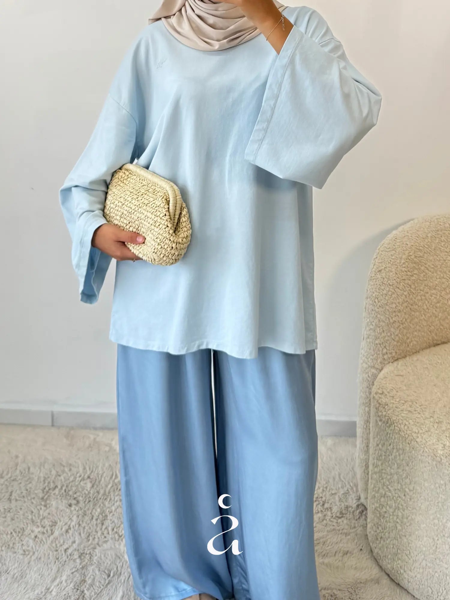 PANTALON LARGE SATINÉ - SAÏNA