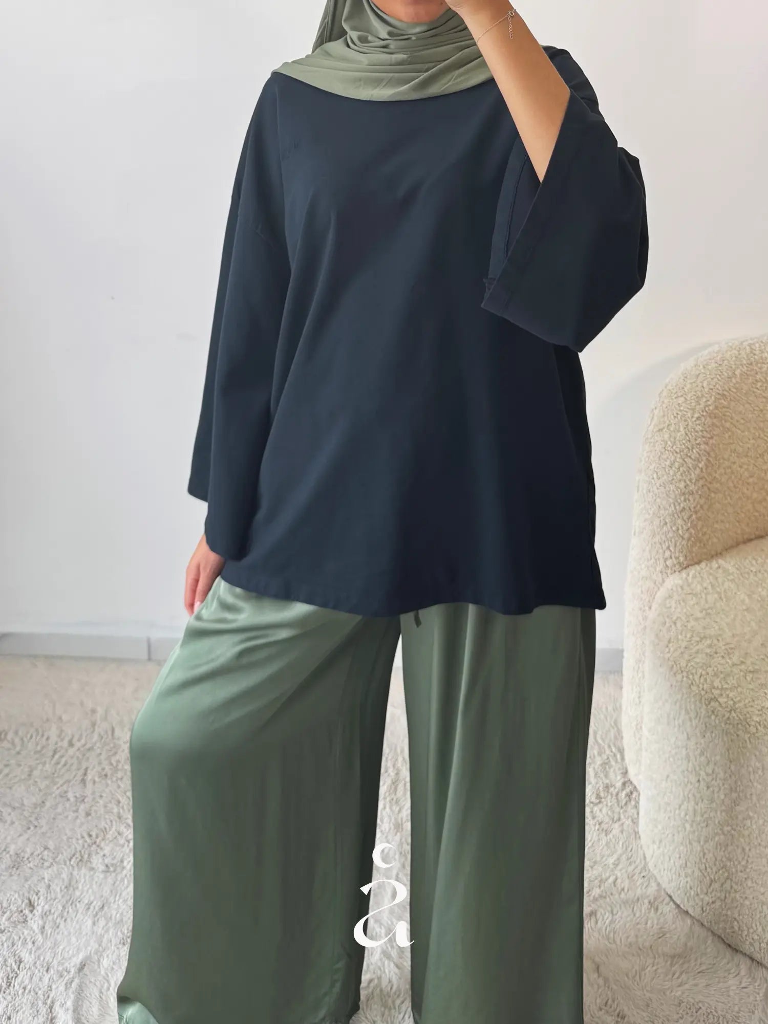 PANTALON LARGE SATINÉ - SAÏNA