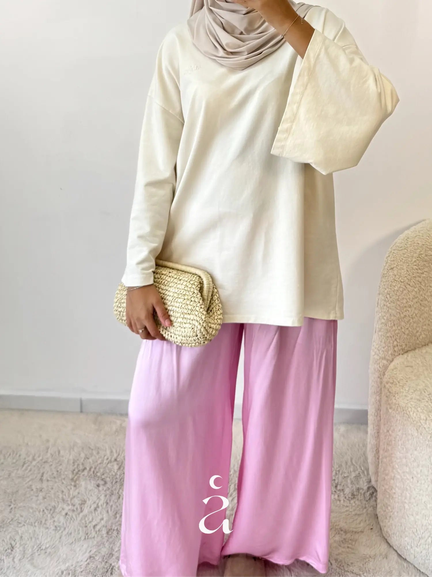 PANTALON LARGE SATINÉ - SAÏNA