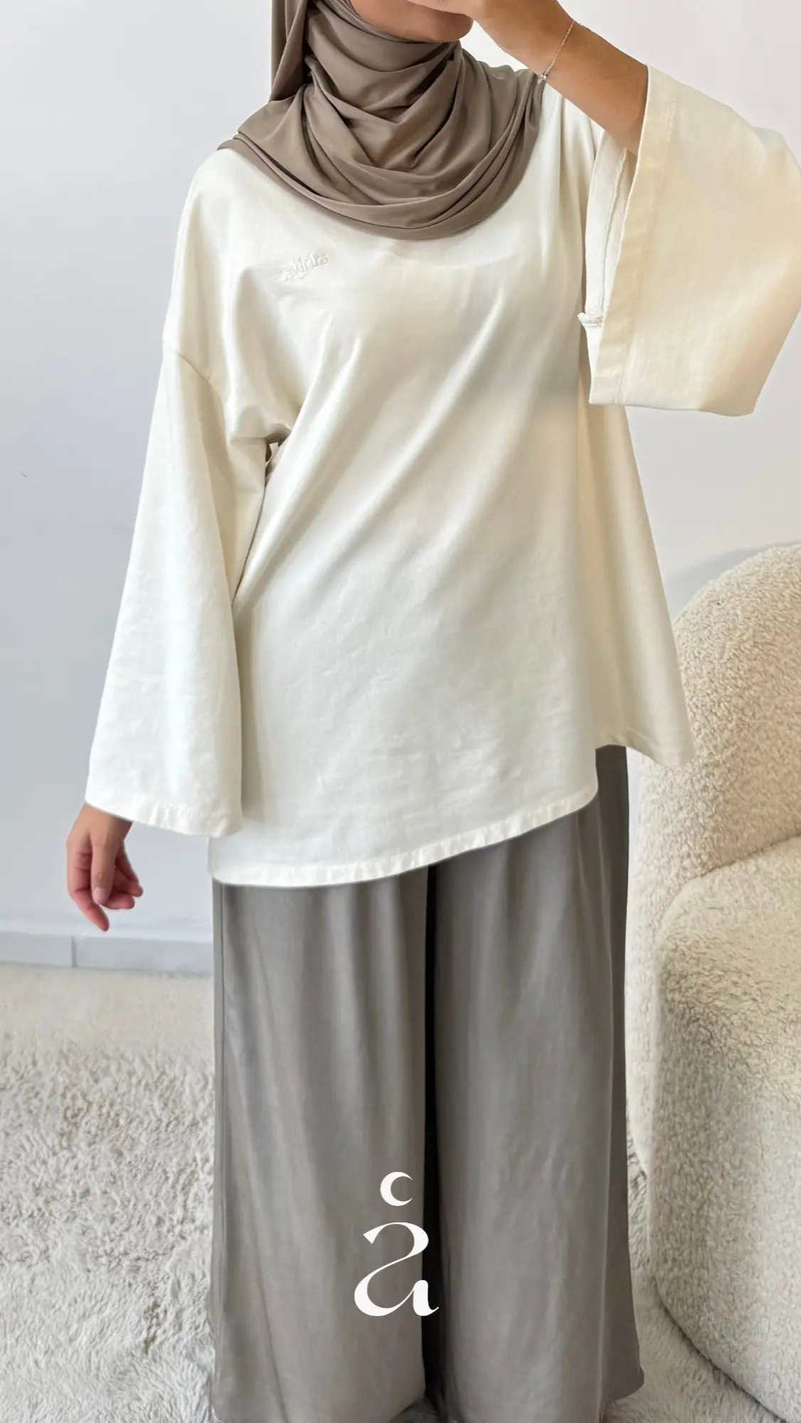 PANTALON LARGE SATINÉ - SAÏNA