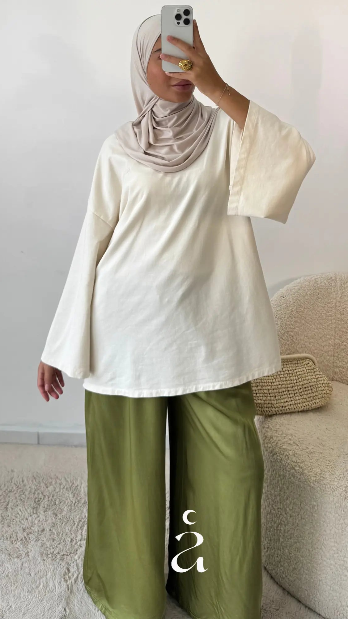 PANTALON LARGE SATINÉ - SAÏNA