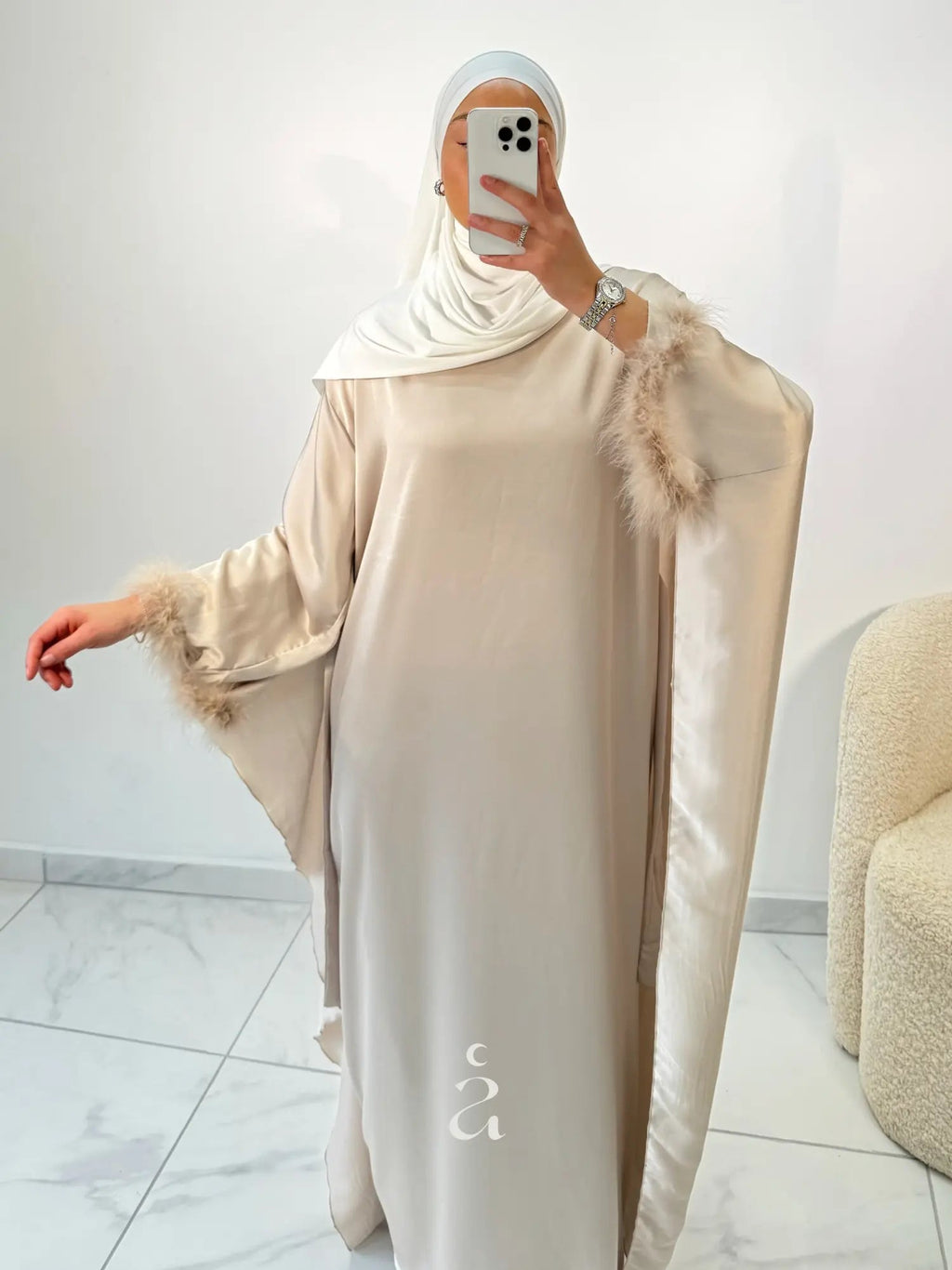 ABAYA SATINÉ - CAPE