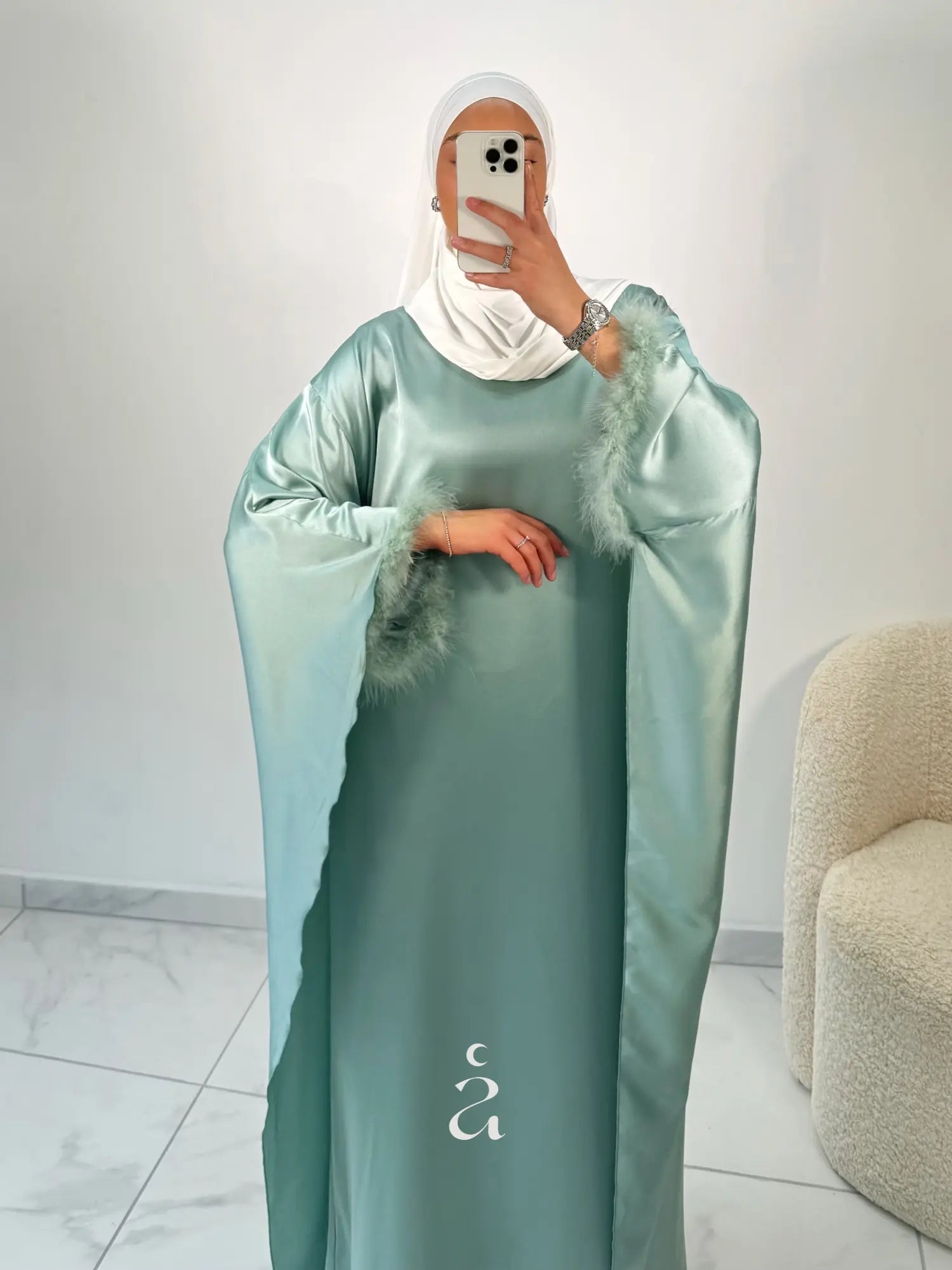 ABAYA SATINÉ - CAPE
